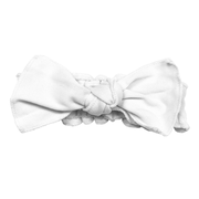 Organic Smocked Tie Headband in White