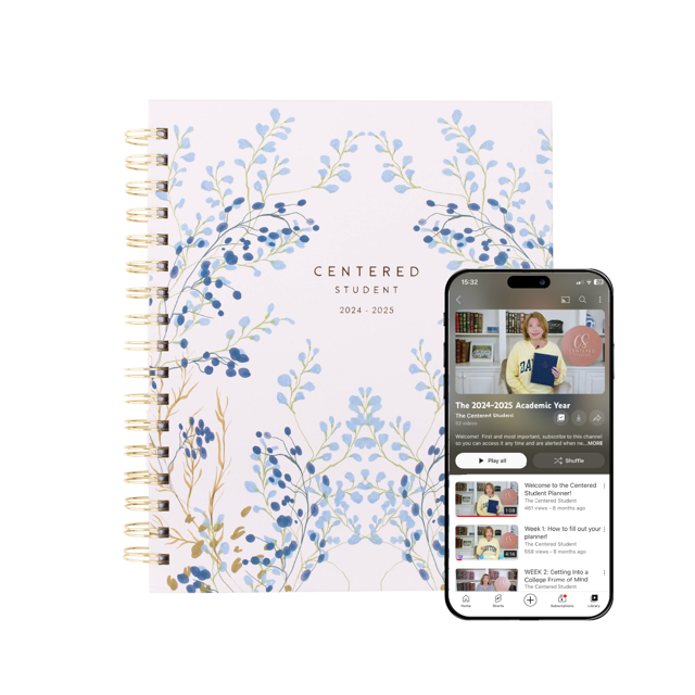 The 2024-2025 Centered Student Planner (Floral Bleu)