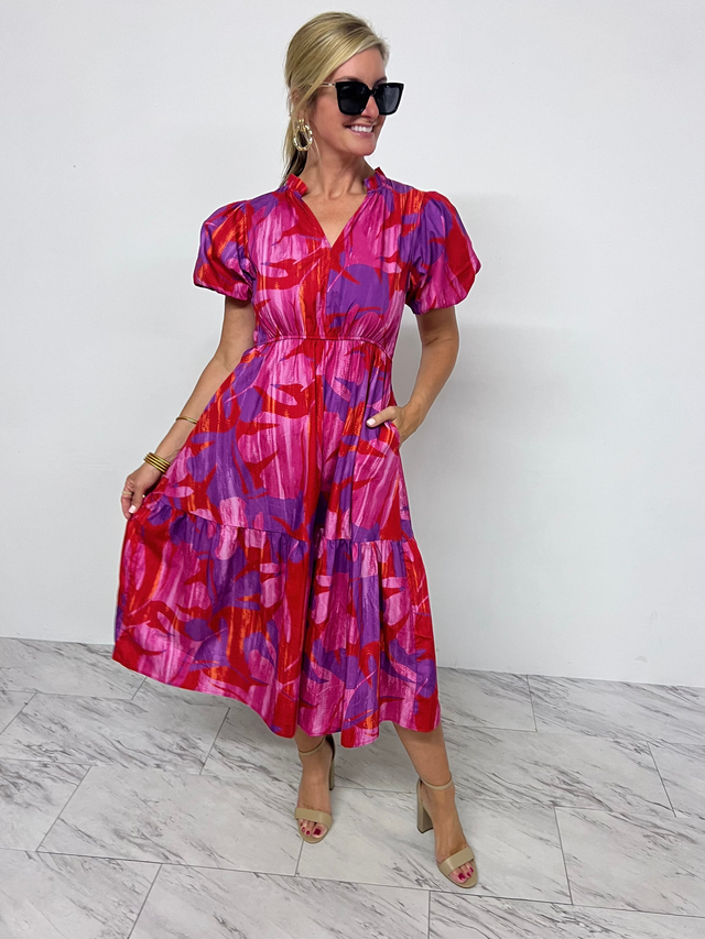 Summer Swirl Midi Dress -FINAL SALE