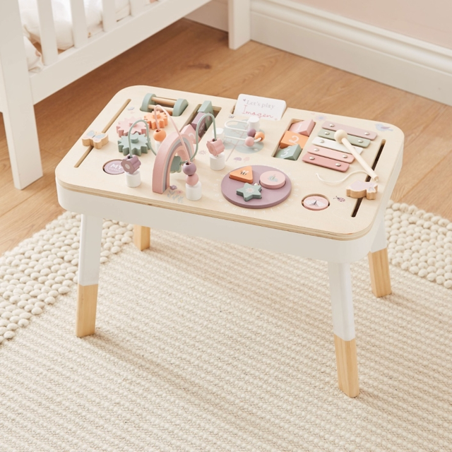 Personalised Pink Wooden Children's Activity Table FSC®