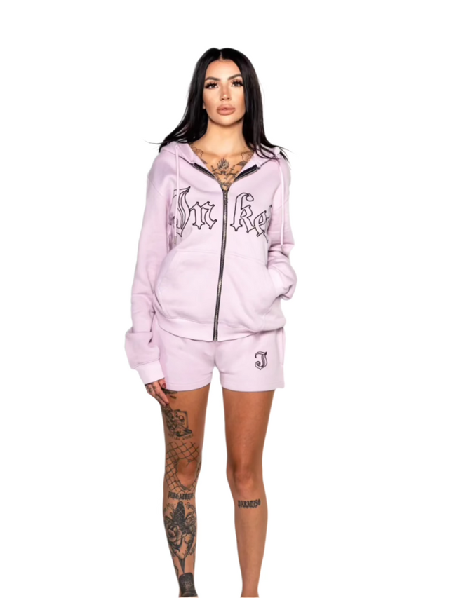 Women's Inked Icon Logo Embroidered Shorts - Pink/Black