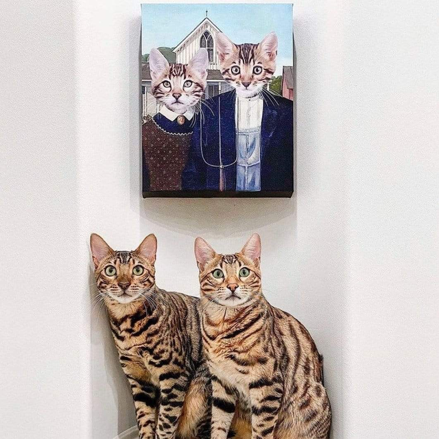 The American Gothic - Custom Pet Canvas