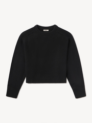 Black California Cashmere Classic Crew