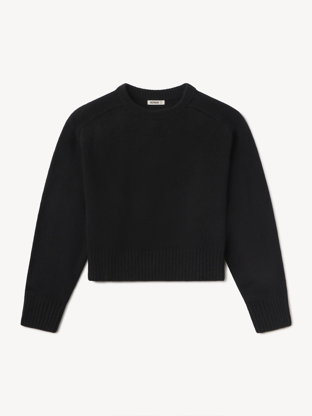 Black California Cashmere Classic Crew