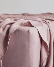 Lavender 100% French Flax Linen Fitted Sheet