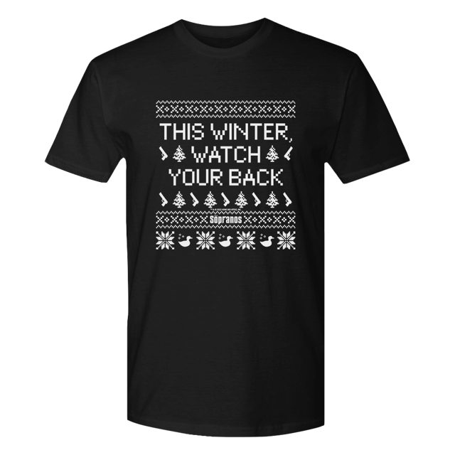 The Sopranos Watch Your Back Ugly Holiday Adult Short Sleeve T-Shirt