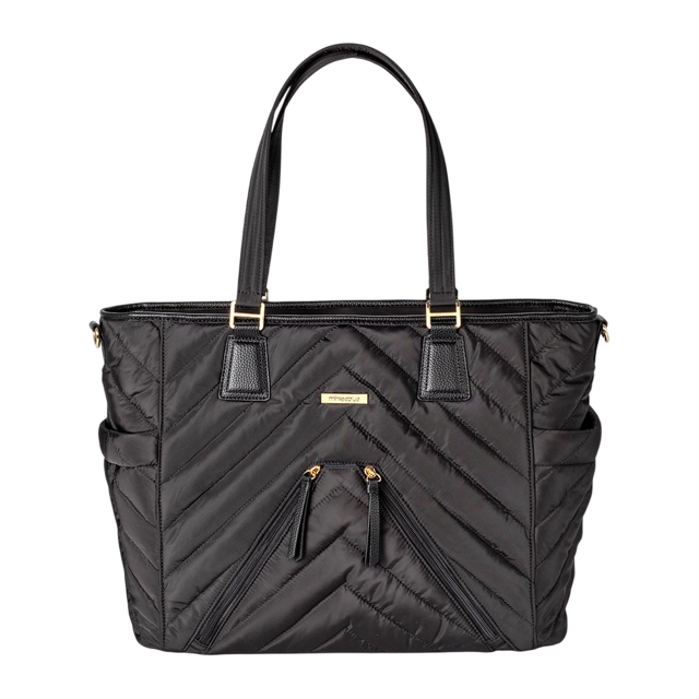 MinkeeBlue Madison Puffer Tote with Lunch and Shoe Bag