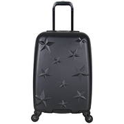 Aimee Kestenberg Women'S 20" Embossed Star Abs 4-Wheel Upright Carry-On Luggage, Black