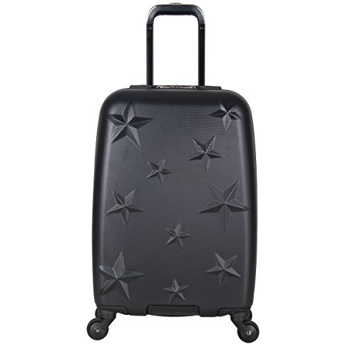 Aimee Kestenberg Women'S 20" Embossed Star Abs 4-Wheel Upright Carry-On Luggage, Black