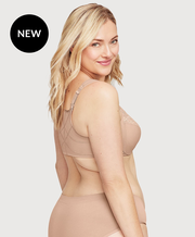 Front-Closure Posture Back WonderWire Lace Bra Cafe