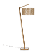 Lampe sur pied en corde chanvre et bois naturel