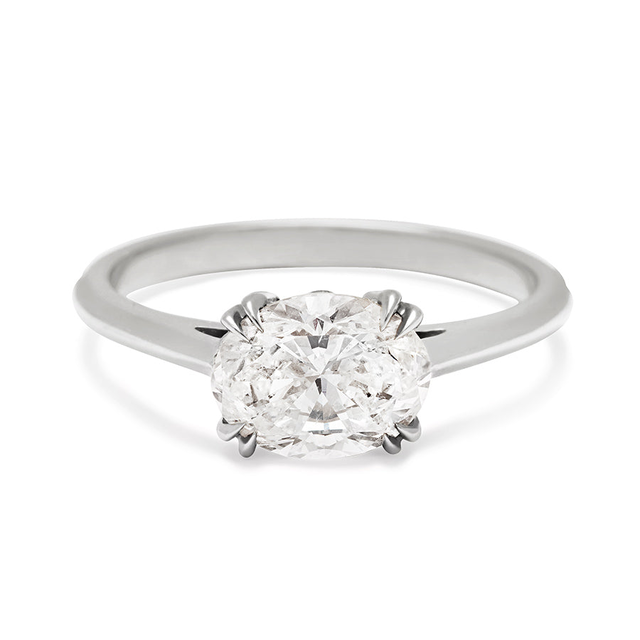 Bea East/West Solitaire Ring - 14k Gold & Lab White Diamond (1.50ct)