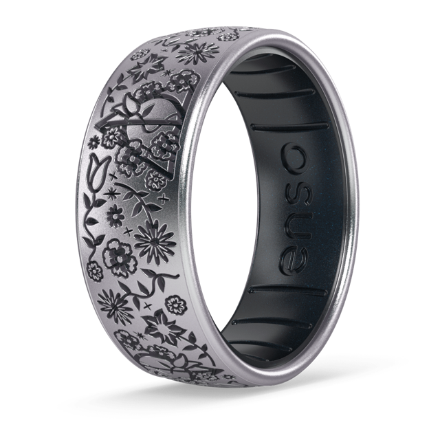Harry Potter Silicone Ring - Floral Deathly Hallows