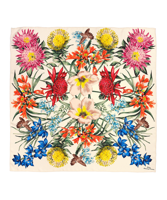 Blooms Of Oceania 35" Silk Square