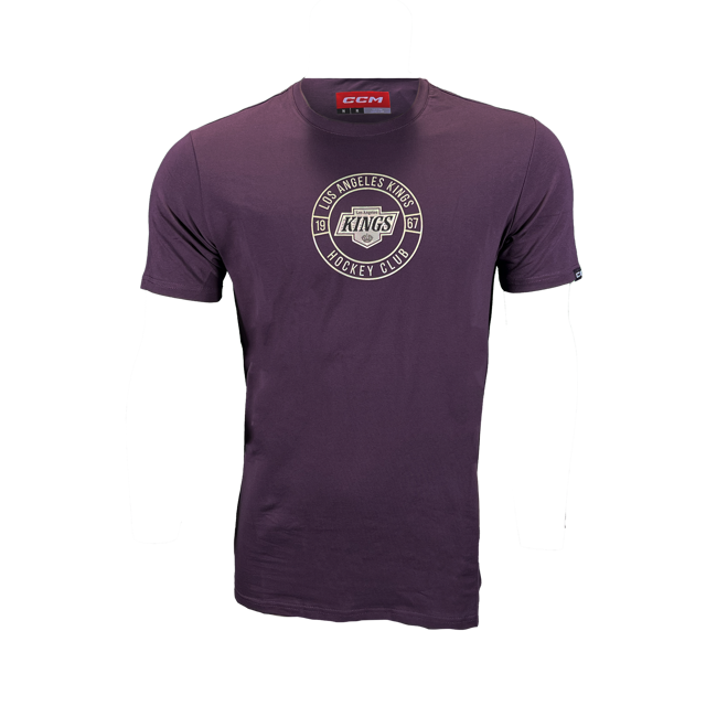 LA Kings Purple Circle Logo Hockey Short Sleeve Shirt