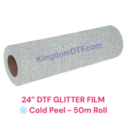 DTF Glitter Film Roll 24" x 164' Feet (50m) - Cold Peel (Regular Glitter)