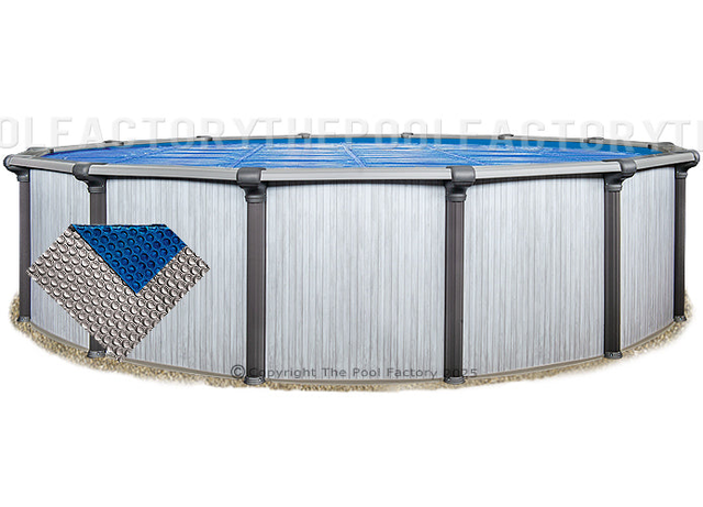 18' Round Space Age Silver/Blue Solar Cover