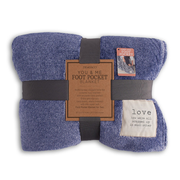 Together Time You & Me Love Blue Foot Pocket Blanket 60" x 70"