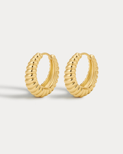 Ridged Marbella Hoops- Gold