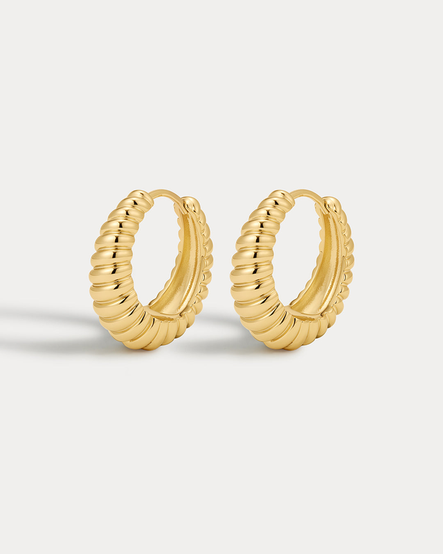 Ridged Marbella Hoops- Gold