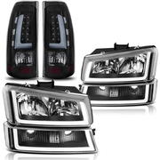 YITAMOTOR® Clear Lens LED Headlights & Taillights for 2003-2007 Chevy Silverado (Classic), Replacement Lamps