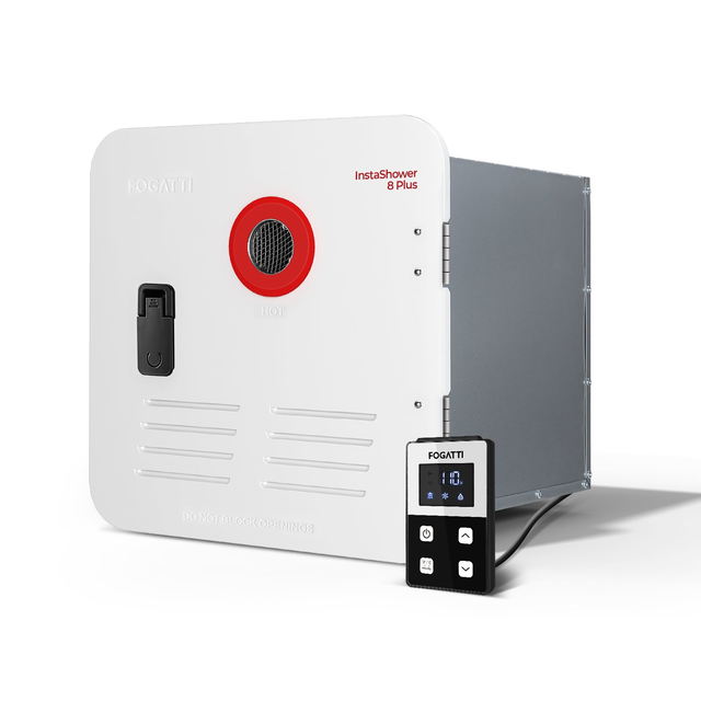 Fogatti InstaShower 8 Plus, 55,000 BTU RV Tankless Water Heater with Door