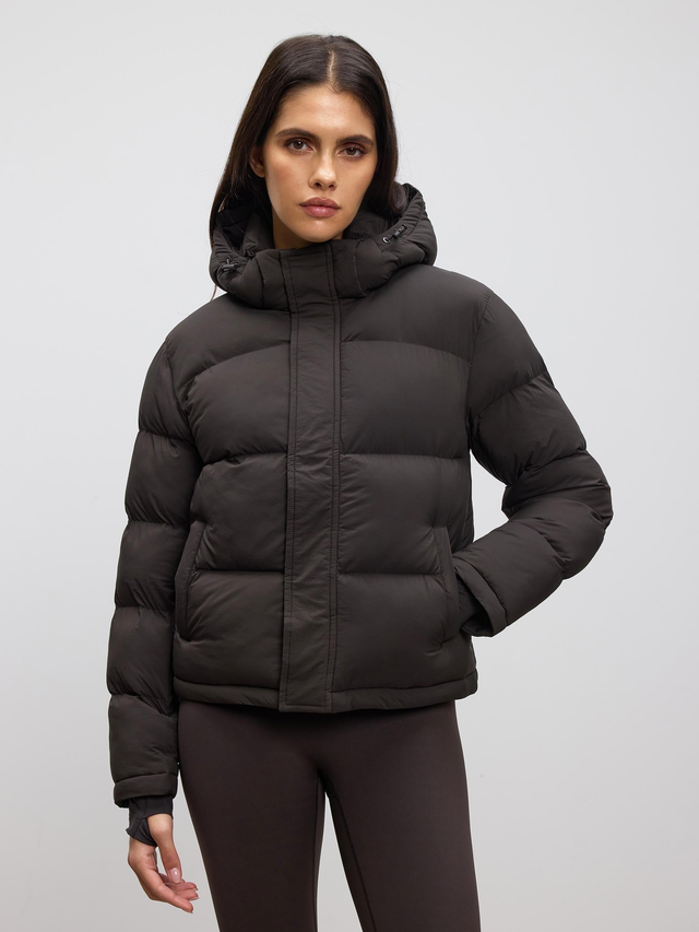 Womens Puffer Jacket in Brown