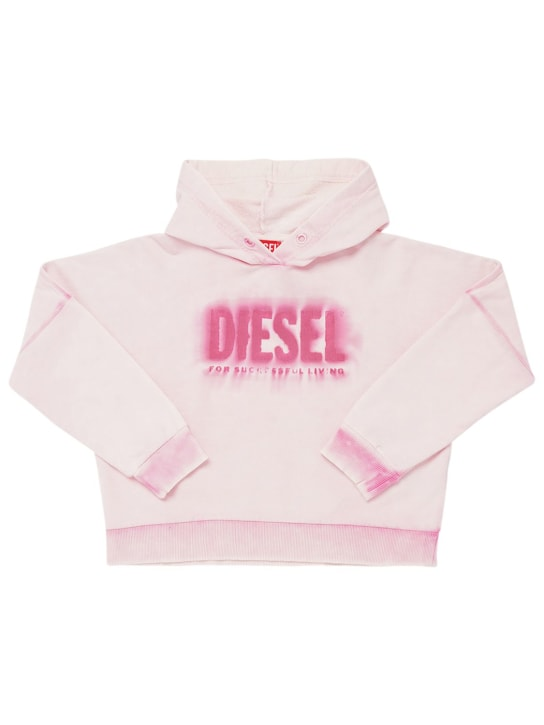 Logo print cotton sweatshirt hoodie - Diesel Kids - Girls | Luisaviaroma