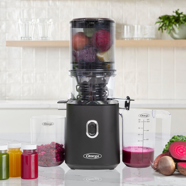 Omega Time Saving Cold Press Batch Juicer, in Black
