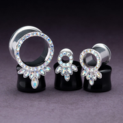 Steel Double Flare Tunnels with Marquise CZ *Discontinued*