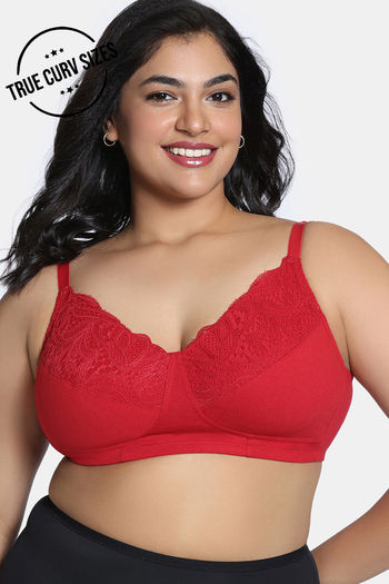 Zivame True Curv Beautilful Basics Double Layered Non Wired Full Coverage Super Support Bra - Salsa