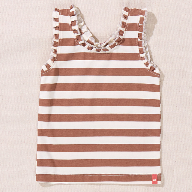 Joy Ruffle Striped Tank