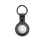Genuine Leather AirTag Case- Black