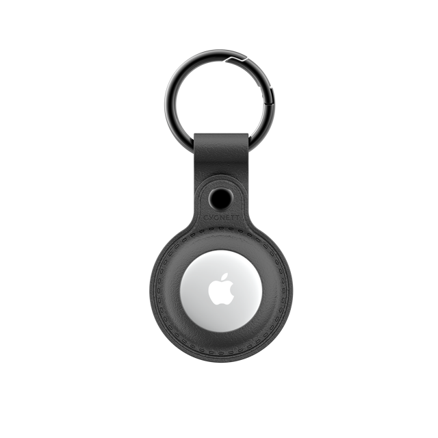 Genuine Leather AirTag Case- Black