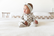 TAN + WHITE CHECKER | FOOTIE ONE PIECE