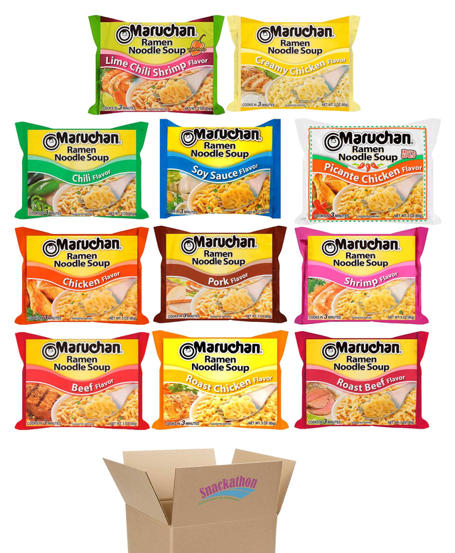 Maruchan Ramen Noodle Soup Variety, 11 Flavors, 3 Ounce, 1 Package each Flavor, Total 11 Packages