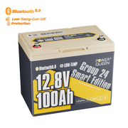 Power Queen 12V 100Ah Group 24 Smart Deep Cycle Lithium Battery