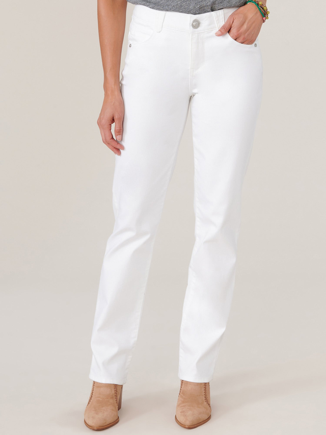 "Ab"solution® Booty Lift Straight Leg White Jeans