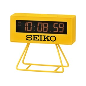 Seiko QHL062Y Yellow Sports Timer Clock - C0383
