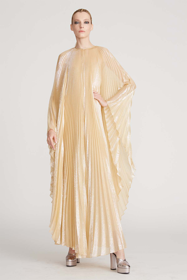 Liza Pleated Lurex Caftan