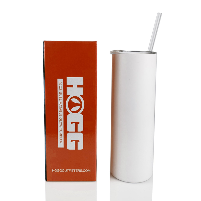 20oz SUBLIMATABLE GLOW SKINNY TUMBLER - RED/ORANGE