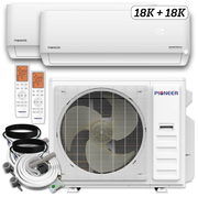 Dual Split 36000 BTU 3-Ton Quantum Ultra Wi-Fi 22.5 SEER2 Energy-Star Multi (2) Zone Wall Mount Air Conditioner Heat Pump 230-Volt