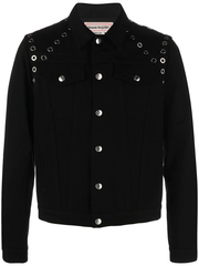 ALEXANDER MCQUEEN Eyelet Denim Jacket Black
