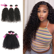 Yolissa Hair 3 Bundles Brazilian Curly Full Thick Virgin Hair Weaves