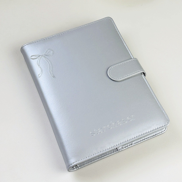 1pieza Álbum de almacenamiento A5 Gris Plata Mariposa con Diseño de Moño - Insertos Flexibles para Fotos, Recuerdos y Más, Perfecto para Scrapbooking y Organización, Suministros de Scrapbooking | Álbum Decorativo | Construcción Duradera, Decoración de Mariposa