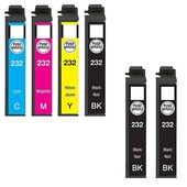 Compatible Multipack Epson 232 Full Set + 2 EXTRA Black Ink Cartridges