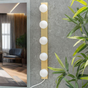 Plug in Brushed Gold Hollywood Make Up Dressing Table Vanity Wall Light  - Bulbs Included
