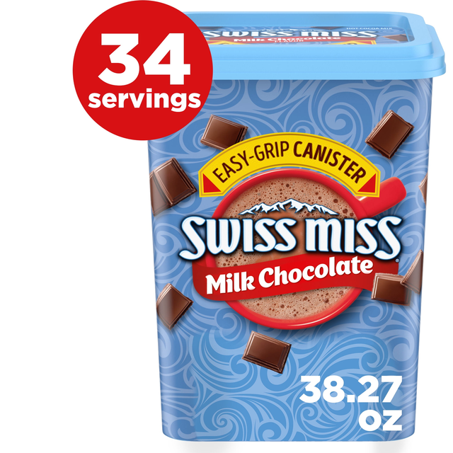 Swiss Miss Milk Chocolate Flavored Hot Cocoa Mix, 38.27 oz. Square Canister