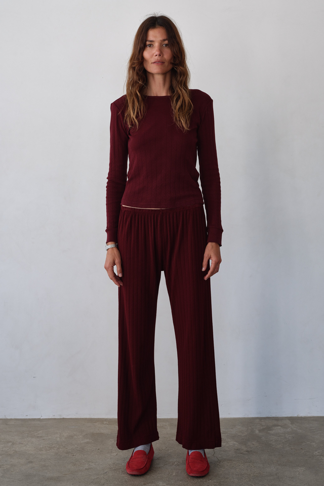 The Pointelle Simple Crop Pant