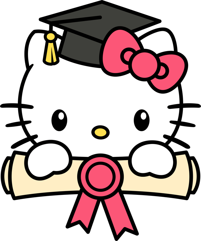 Hello Kitty Graduate Svg, Hello Kitty Svg, Graduate Svg, Cartoon Svg, Png Dxf Digital File